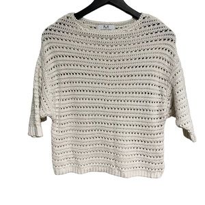 Magaschoni large knit Dolman short sleeve sweater